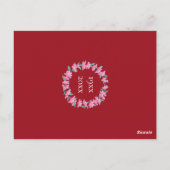 40周年記念ルビー ピンク 緑の花輪 招待状 (裏面)