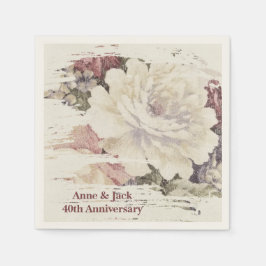 40周年記念ヴィンテージタペストリー薔薇 スタンダードカクテルナプキン