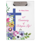 40周年記念修道院宗教生活をパーソナライズ クリップボード (正面)