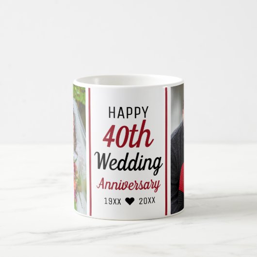 40周年記念写真を2結婚枚作成   コーヒーマグカップ (中央)