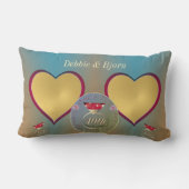 40周年記念写真結婚ハート装飾用クッション ランバークッション (裏面)