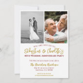 40周年記念写真結婚ルビー 招待状 (正面)