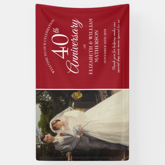 40周年記念写真結婚Ruby Welcome 横断幕 (縦)