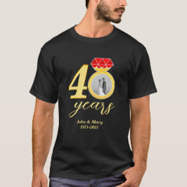 40周年記念写真40結婚年 Tシャツ