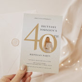 40周年記念写真 エレガントな40歳の誕生日 招待状
