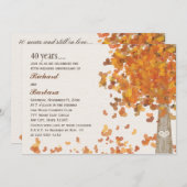 40周年記念写真 彫刻イニシャル ツリー 招待状 (正面/裏面)