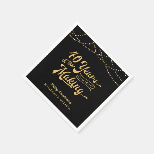 40周年記念撮影40年 スタンダードカクテルナプキン (角)