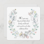 40周年記念水彩リース 招待状 (正面/裏面)
