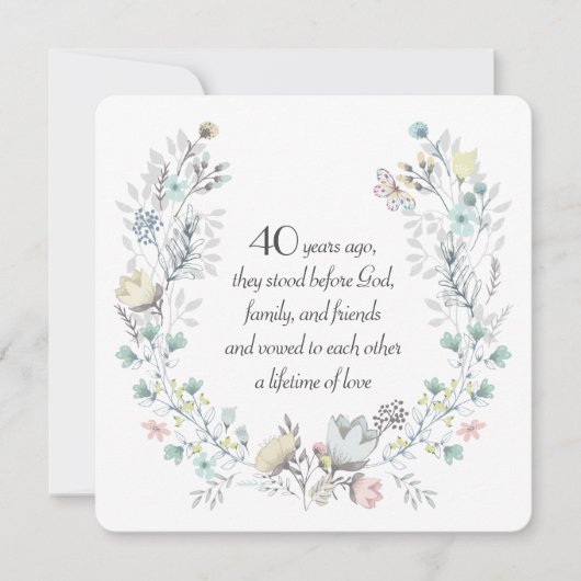 40周年記念水彩リース 招待状 (正面)
