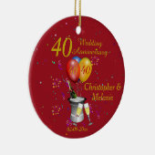 40周年記念結婚お祝い セラミックオーナメント (右)