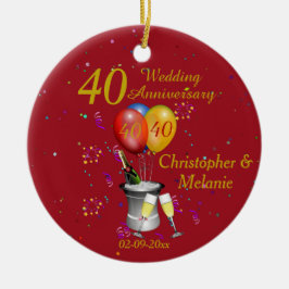  40周年記念結婚お祝い  セラミックオーナメント