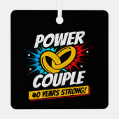 40周年記念結婚したカップル40年 メタルオーナメント (裏面)