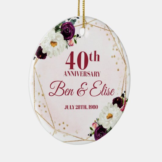 40周年記念結婚オーナメントルビー記念日 セラミックオーナメント (右)