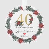 40周年記念結婚クリスマスプレゼント オーナメント (正面)