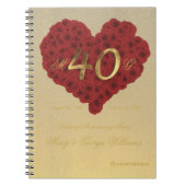 40周年記念結婚パーティーゲストブックレッドローズ ノートブック (正面)