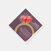 40周年記念結婚パーティールビーリングおもしろい スタンダードカクテルナプキン (角)