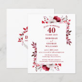 40周年記念結婚フローラ招待状 (正面/裏面)