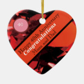 40周年記念結婚ルビーセラミックオーナメント セラミックオーナメント (正面)