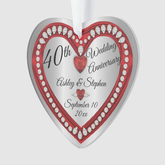 40周年記念結婚ルビーダイヤモンド記念 オーナメント (正面)