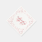 40周年記念結婚ルビーハート紙吹雪 スタンダードカクテルナプキン (角)