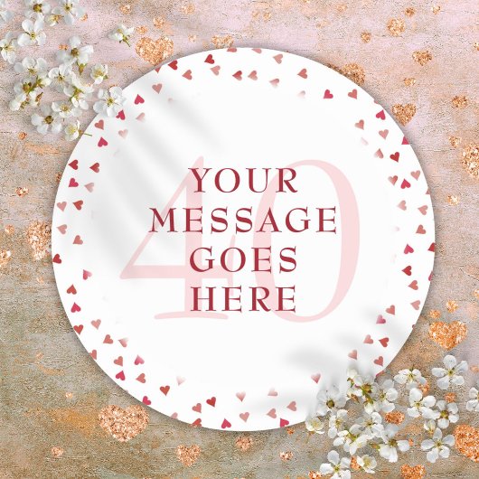 40周年記念結婚ルビーハート ラウンドシール