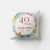 40周年記念結婚ルビーフローラ蝶 クッション (正面)