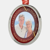 40周年記念結婚ルビー写真 メタルオーナメント (左)