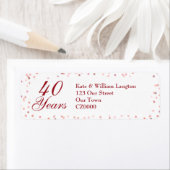 40周年記念結婚ルビー紙吹雪 ラベル (インサイチュ)