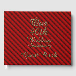 40周年記念結婚ルビー金ゴールドタイポグラフィ ゲストブック