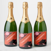 40周年記念結婚ルビー スパークリングワインラベル (ボトル)