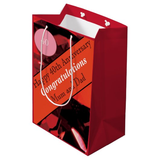 40周年記念結婚ルビー ミディアムペーパーバッグ (裏面アングル)