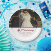 40周年記念結婚写真エレガント ペーパープレート (パーティー)