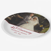 40周年記念結婚写真エレガント ペーパープレート (アングル)