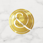 40周年記念結婚写真金ゴールドパーソナライズされた コンフェッティ (スモール正面)