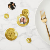 40周年記念結婚写真金ゴールドパーソナライズされた コンフェッティ (グループ)