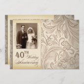 40周年記念結婚式　写真招待状 招待状 (正面/裏面)