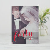 40周年記念結婚式＆写真 - ルビーレッド 招待状 (スタンド正面)