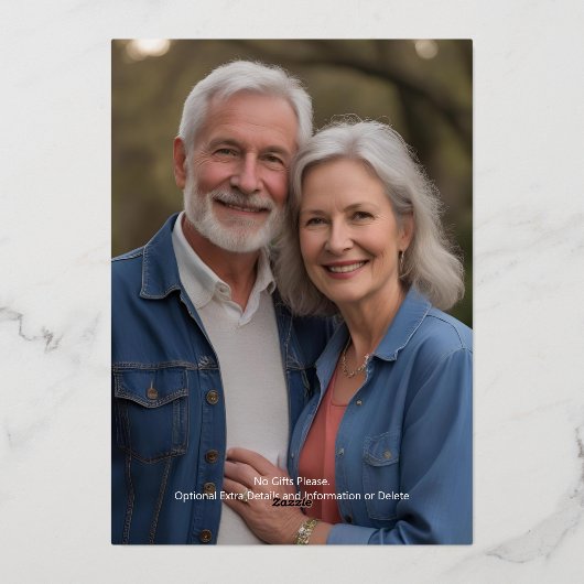 40周年記念結婚招待状アーユニークト 箔招待状 (裏面)