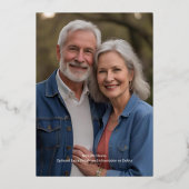 40周年記念結婚招待状ルビーバラ 箔招待状 (裏面)