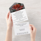 40周年記念結婚招待状ルビーレインモート オールインワン招待状 (貼ってはがせる)