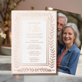 40周年記念結婚招待状植物学バラ 箔招待状