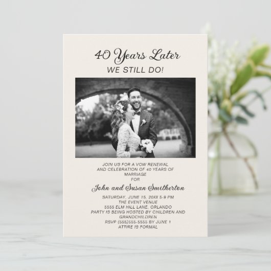 40周年記念結婚更新写真 招待状 (スタンド正面)