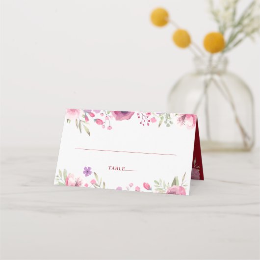 40周年記念結婚水カラーバラ プレイスカード (正面)