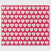 40周年記念結婚赤いハート包装紙 ラッピングペーパー (フラット)