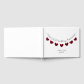 40周年記念結婚赤いバラのバンティング ゲストブック (全面)