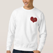 40周年記念結婚赤バラハートエレガント スウェットシャツ (正面)