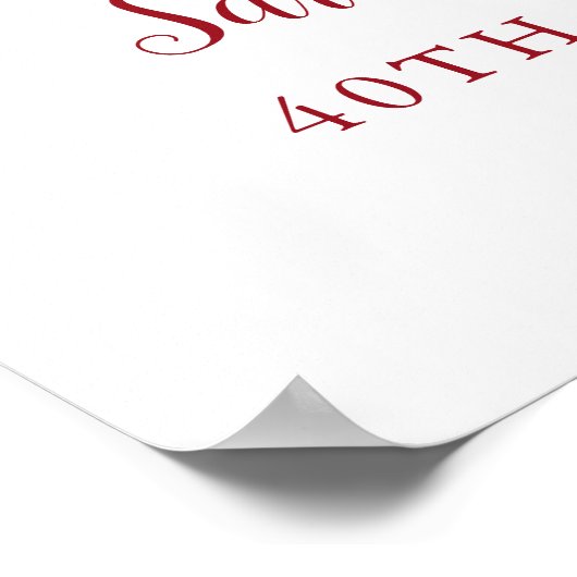 40周年記念結婚2フォトウェルカムサイン ポスター (角)