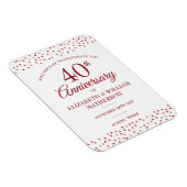 40周年記念結婚Rubyハート日付の保存 マグネット (右側)