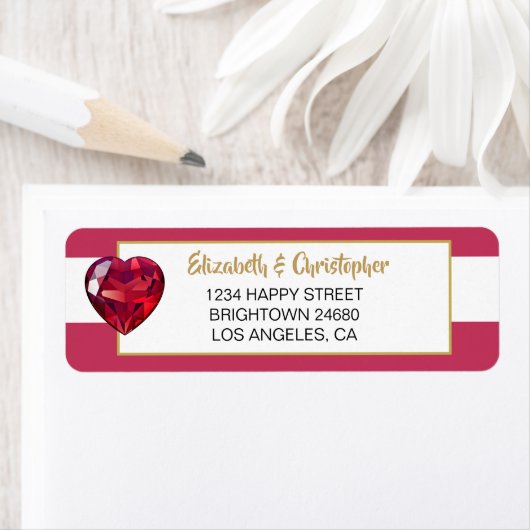 40周年記念結婚Ruby金ゴールドのアドレ結婚ス ラベル (インサイチュ)