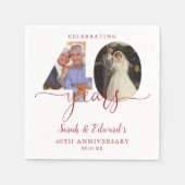 40周年記念結婚Ruby 2写真 スタンダードカクテルナプキン (正面)